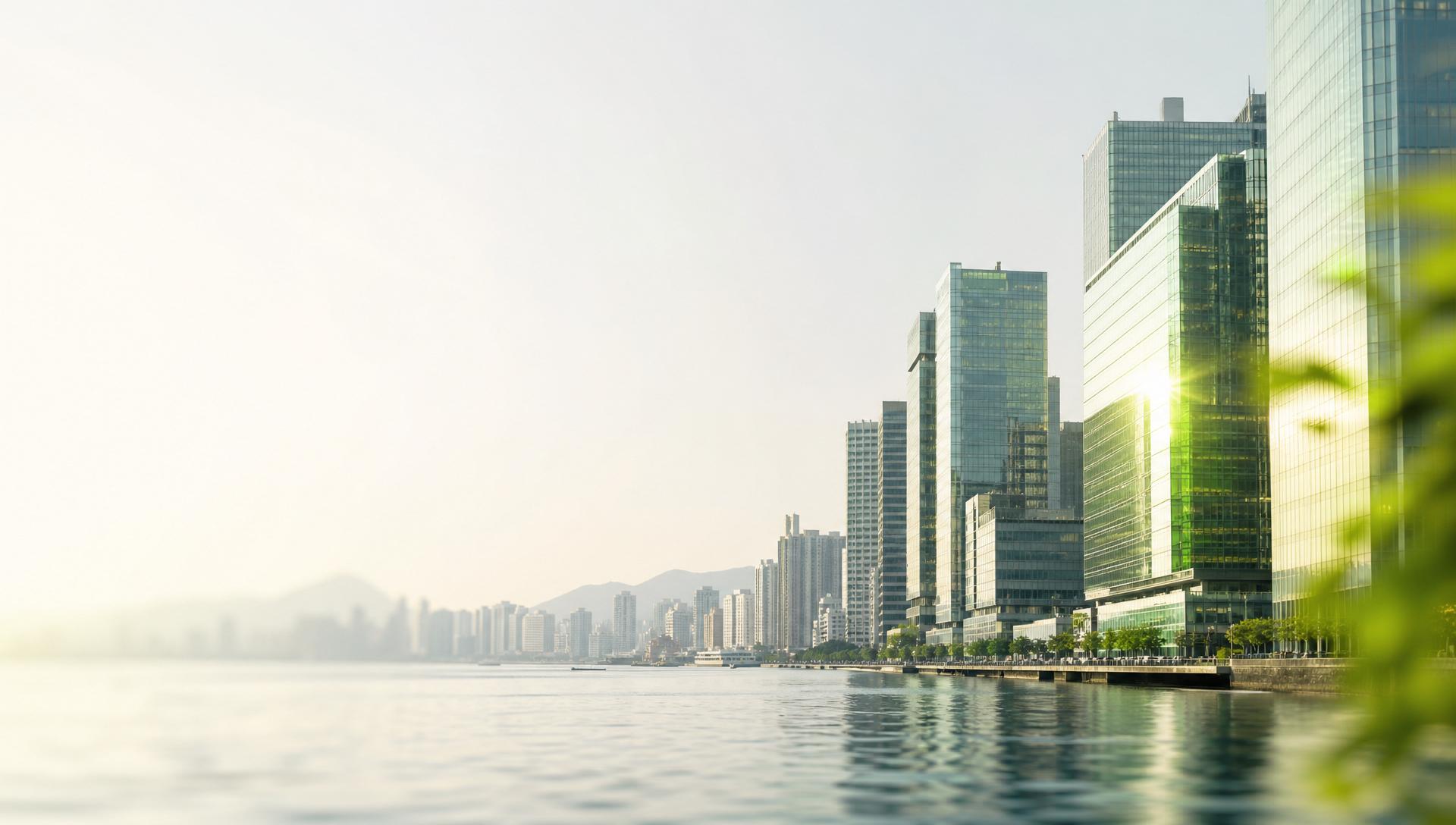 Kowloon East waterfront and modern office towers, Kwun Tong, Hong Kong